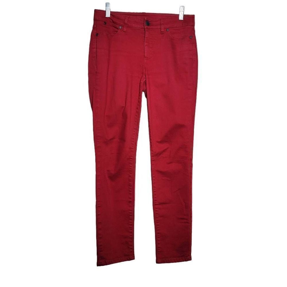 Talbots Heritage Slim Ankle Flawless 5 Pocket Denim Jeans Red 2